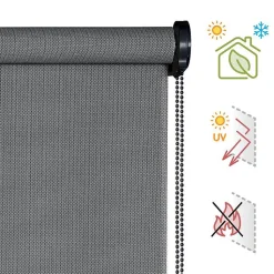 Store enrouleur screen premium en tissu technique, alu, tube renforcé 38 mm, haute qualité Gris Founcé 220x250 cm