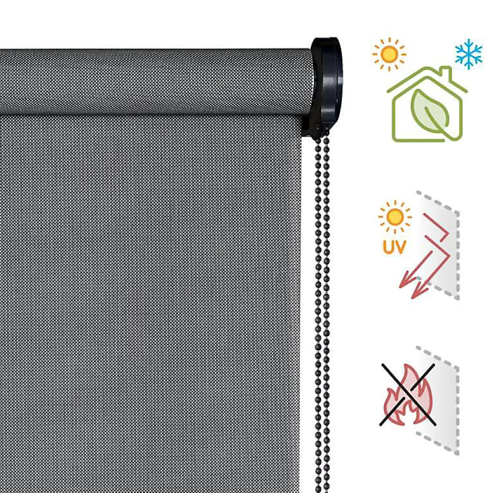 Store enrouleur screen premium en tissu technique, alu, tube renforcé 38 mm, haute qualité Gris Founcé 220x250 cm
