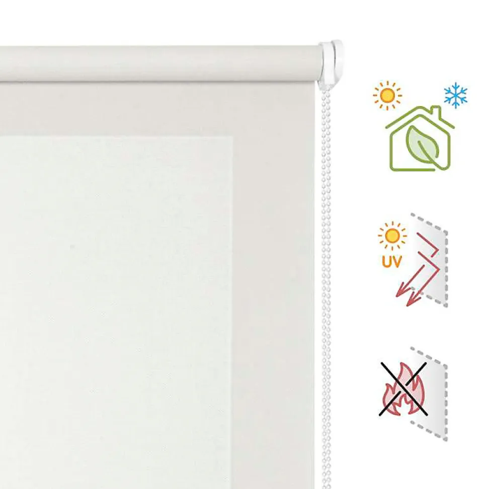 Store Enrouleur Screen Tamisant et Isolant Thermique Blanc 180 x 250 cm