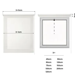 Store Enrouleur Screen Tamisant et Isolant Thermique Blanc 160 x 180 cm
