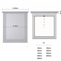 Store Enrouleur Screen Tamisant et Isolant Thermique Gris 160 x 180 cm