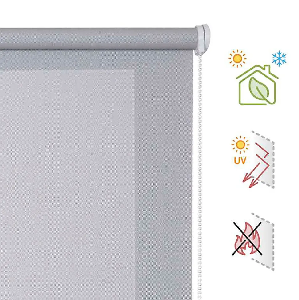 Store Enrouleur Screen Tamisant et Isolant Thermique Gris 80 x 250 cm