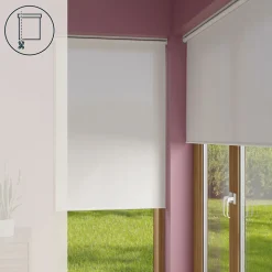 Store enrouleur tamisant sans perçage Halo 2 blanc cassé l.90 x H.240cm Goodhome