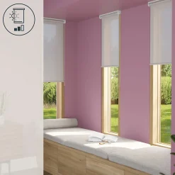 Store enrouleur tamisant sans perçage Halo 2 gris perle l.40 x H.140cm Goodhome