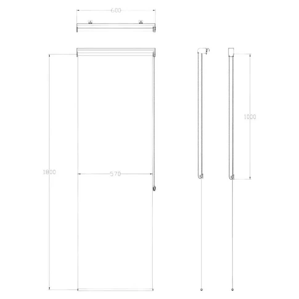 Store enrouleur tamisant sans perçage Halo 2 blanc cassé l.60 x H.180cm Goodhome