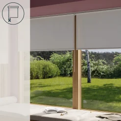 Store enrouleur tamisant sans perçage Halo 2 blanc cassé l.120 x H.180cm Goodhome