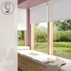 Store enrouleur tamisant sans perçage Halo 2 blanc cassé l.120 x H.180cm Goodhome
