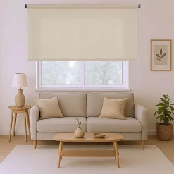 Store Enrouleur Tamisant Lisse pour Fenêtres et Portes Beige 60x180 cm