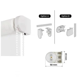 Store Enrouleur Tamisant Lisse pour Fenêtres et Portes Blanc 45x180 cm
