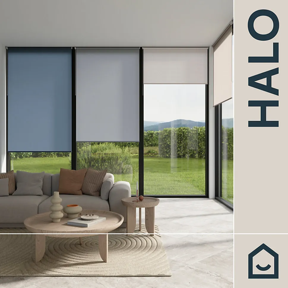 Store enrouleur tamisant sans perçage Halo 2 blanc cassé l.40 x H.140cm Goodhome