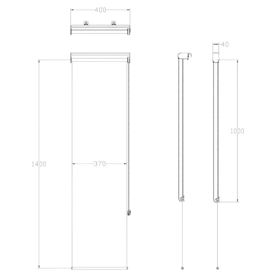 Store enrouleur tamisant sans perçage Halo 2 blanc cassé l.40 x H.140cm Goodhome