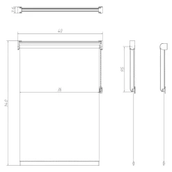 Store enrouleur tamisant sans perçage blanc l.40 x H.140cm