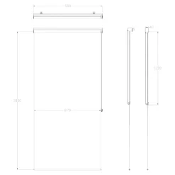 Store enrouleur tamisant sans perçage Halo 2 blanc cassé l.90 x H.180cm Goodhome