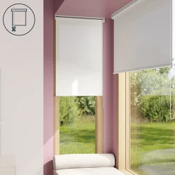 Store enrouleur tamisant sans perçage Halo 2 blanc cassé l.90 x H.180cm Goodhome