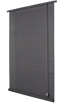 Store enrouleur tamisant bois tissé Ballauff gris l.80 x H.180cm