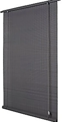 Store enrouleur tamisant bois tissé Ballauff gris l.80 x H.180cm