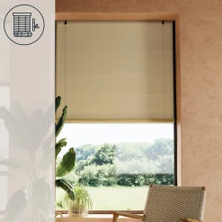 Store enrouleur tamisant sans perçage Akapa beige l.160 x H.180cm Goodhome