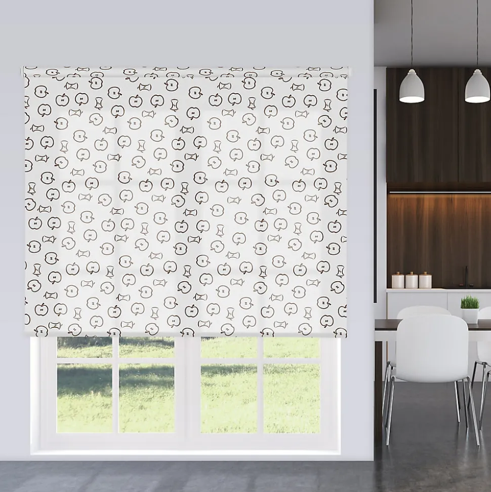 Store Enrouleur Tamisant Jazz Blanc et Marron 150 X 250cm, Viewtex