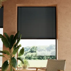 Store enrouleur tamisant sans perçage Akapa noir l.120 x H.180cm Goodhome