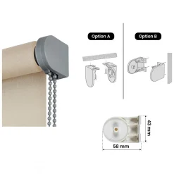 Store Enrouleur Tamisant Lisse pour Fenêtres et Portes Beige 160x250 cm