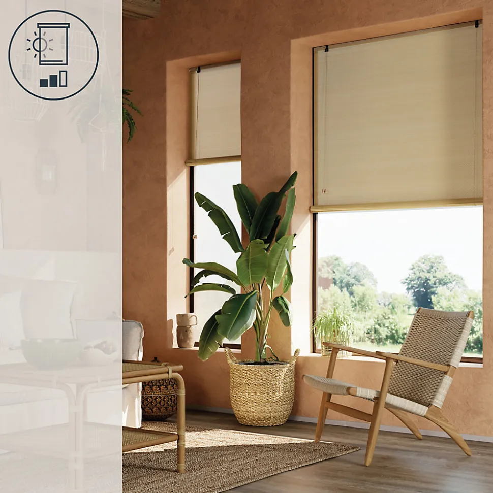 Store enrouleur tamisant sans perçage Akapa beige l.180 x H.180cm Goodhome