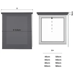 Store Enrouleur Tamisant Lisse pour Fenêtres et Portes Gris 180x250 cm