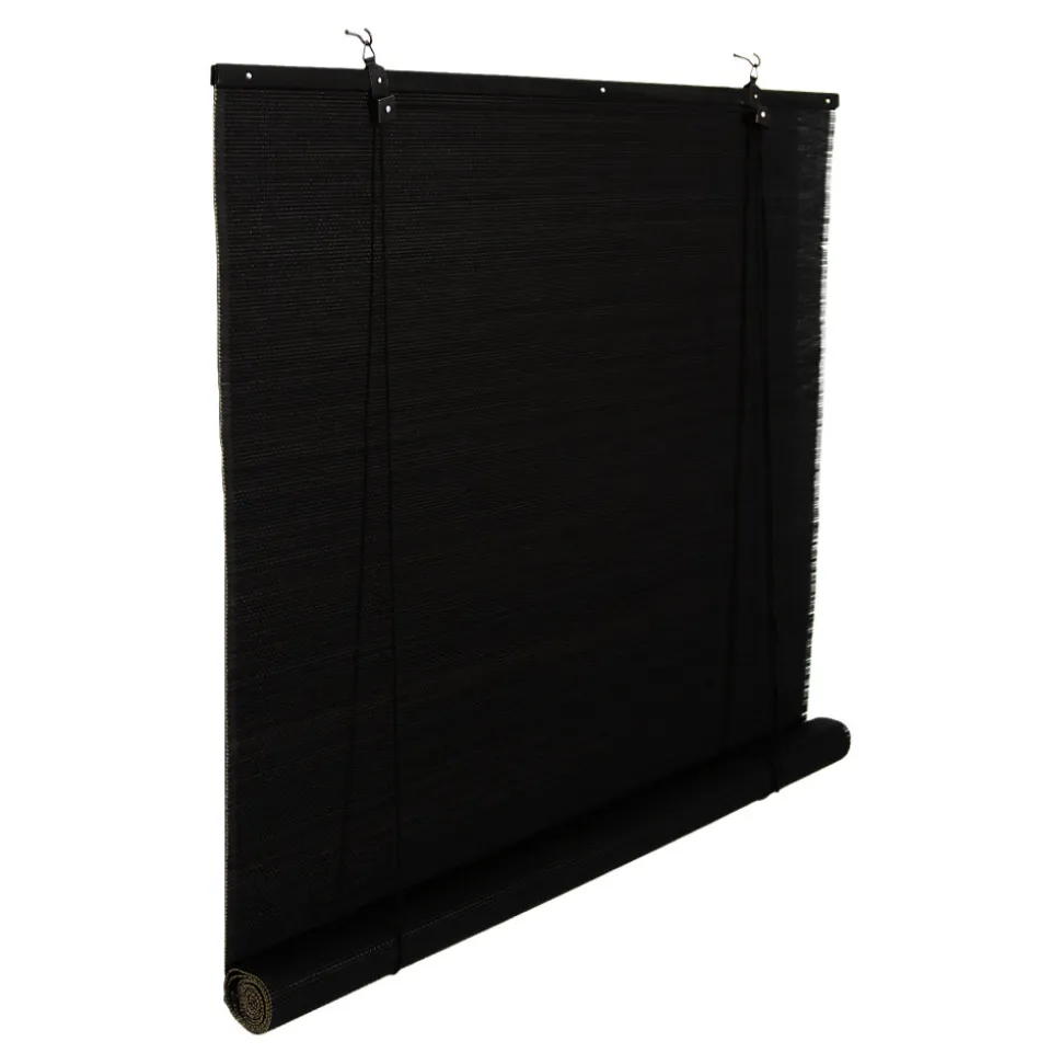 Store enrouleur tamisant sans perçage Akapa noir l.180 x H.180cm Goodhome