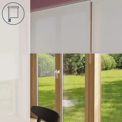 Store enrouleur tamisant sans perçage Halo 2 blanc cassé l.160 x H.240cm Goodhome