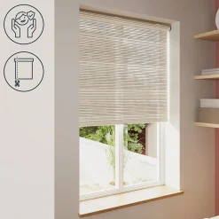 Store enrouleur tamisant sans perçage Masana beige l.120 x H.180cm Goodhome