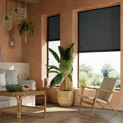 Store enrouleur tamisant sans perçage Akapa noir l.90 x H.180cm Goodhome