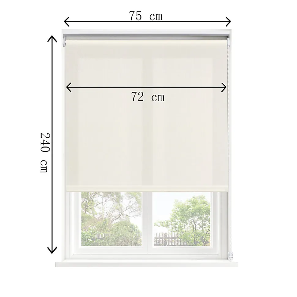 Store enrouleur tamisant sans perçage Halo 2 blanc cassé l.75 x H.240cm Goodhome