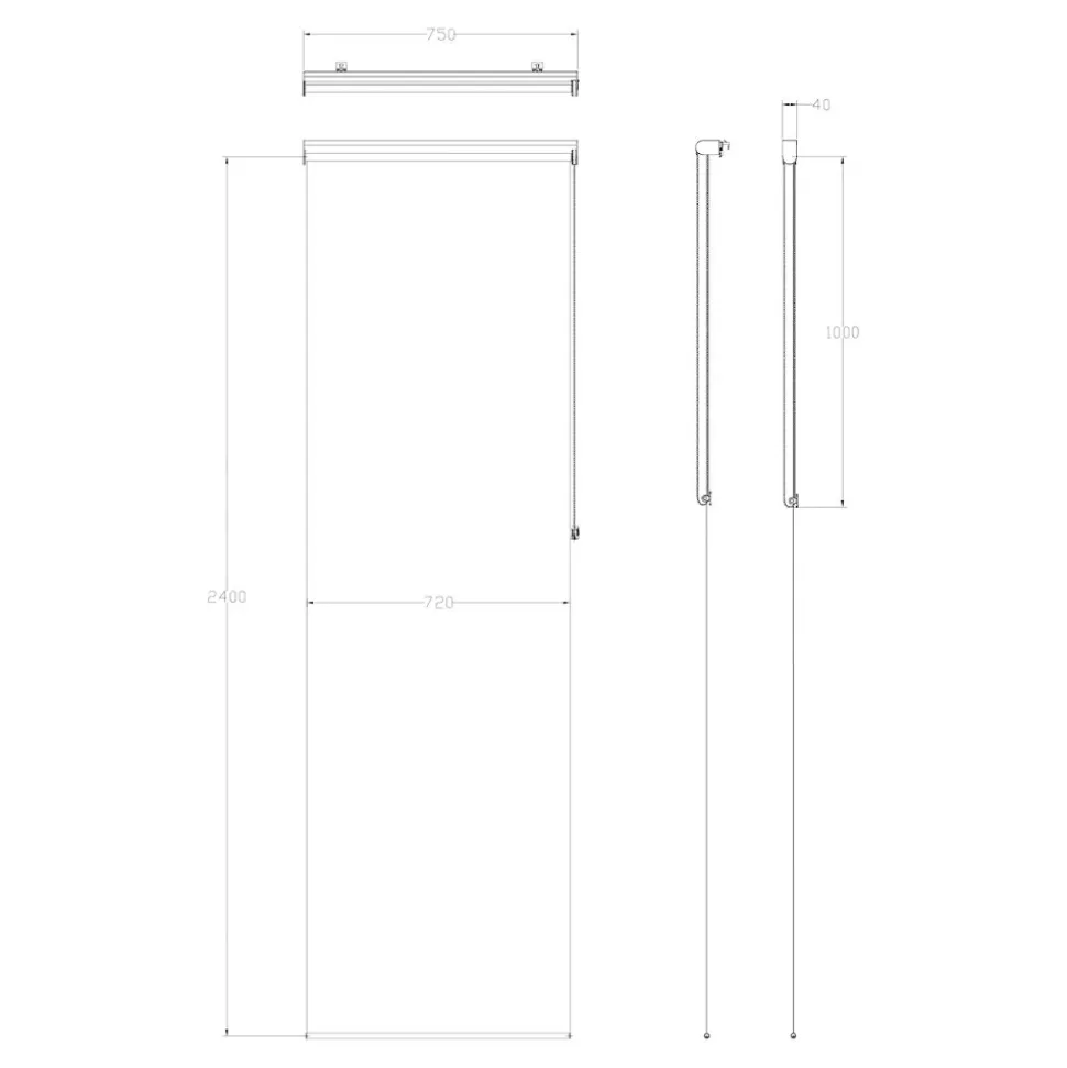 Store enrouleur tamisant sans perçage Halo 2 blanc cassé l.75 x H.240cm Goodhome