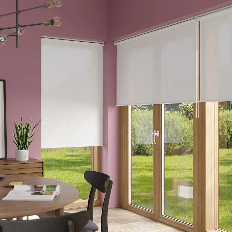 Store enrouleur tamisant sans perçage Halo 2 blanc cassé l.75 x H.240cm Goodhome
