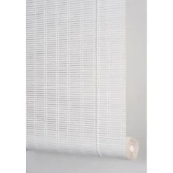 Store enrouleur tamisant bois tissé blanc H.200 x 100cm Ballauff