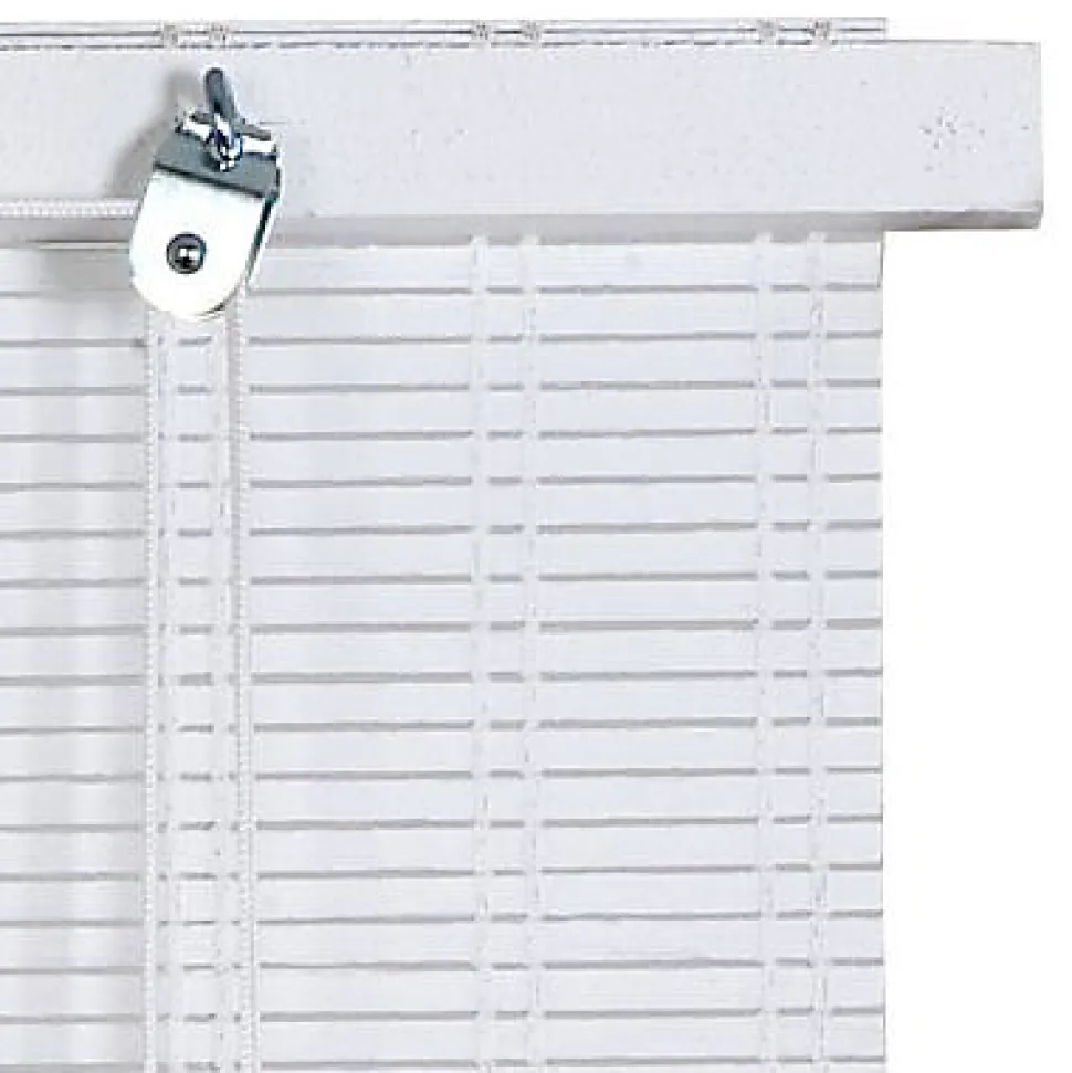 Store enrouleur tamisant bois tissé blanc H.200 x 100cm Ballauff
