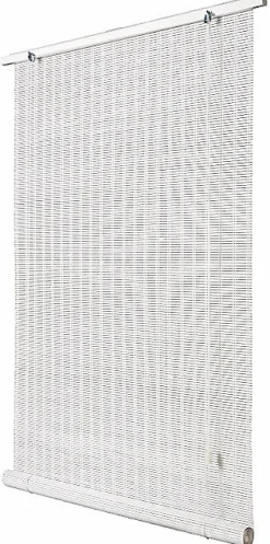 Store enrouleur tamisant bois tissé blanc H.200 x 100cm Ballauff