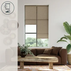Store enrouleur tamisant sans perçage Eccles marron l.90 x H.180cm Goodhome