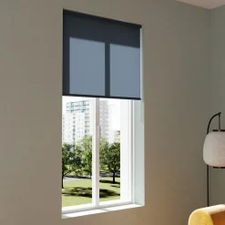 Store enrouleur tamisant sans perçage Halo 2 bleu l.90 x H.180cm Goodhome