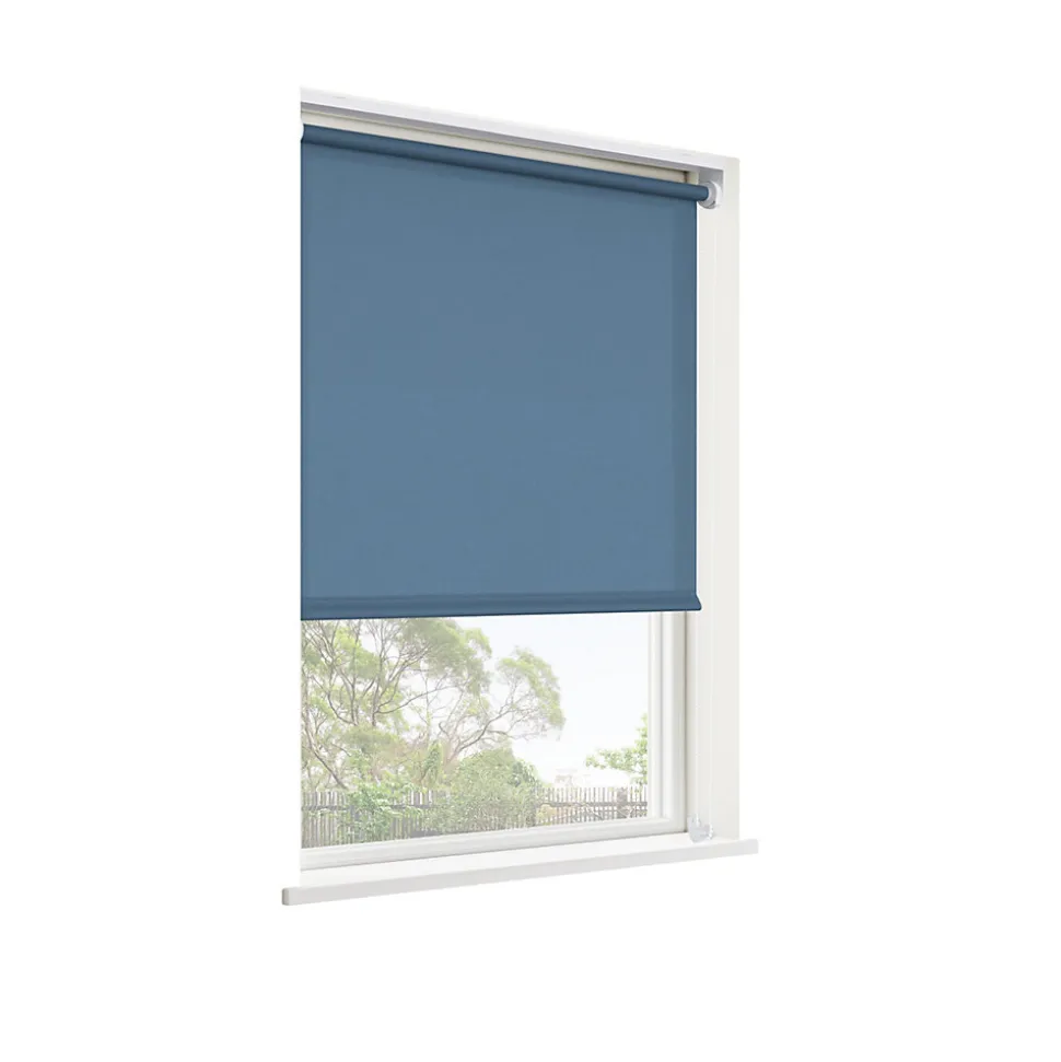 Store enrouleur tamisant sans perçage Halo 2 bleu l.90 x H.180cm Goodhome