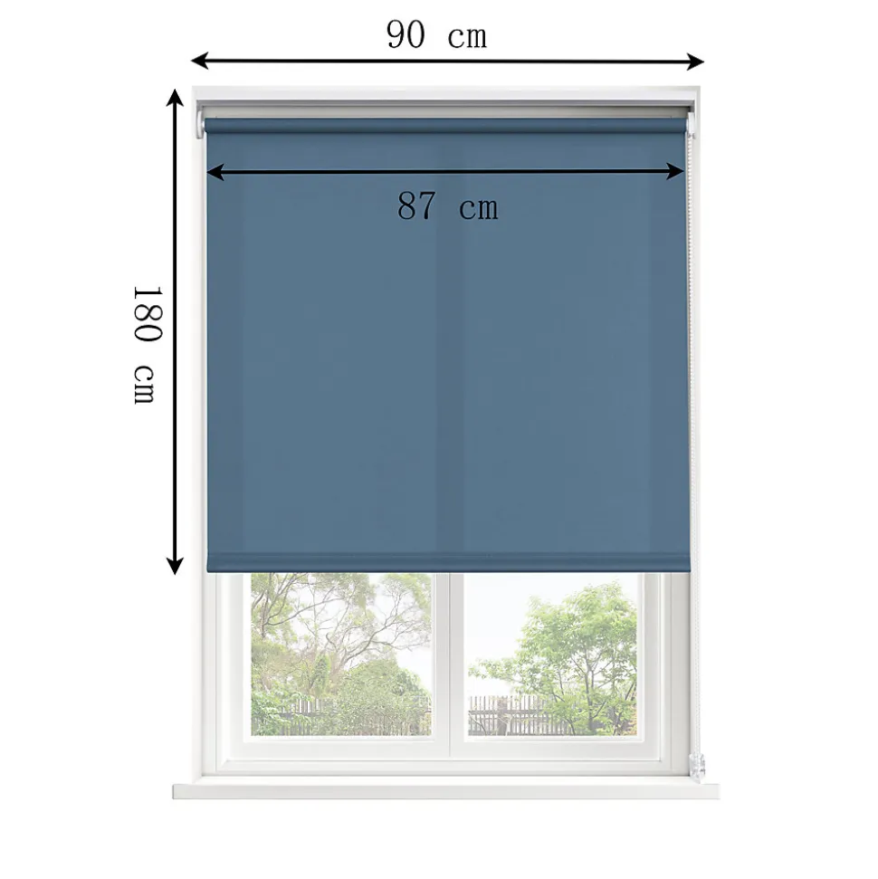 Store enrouleur tamisant sans perçage Halo 2 bleu l.90 x H.180cm Goodhome