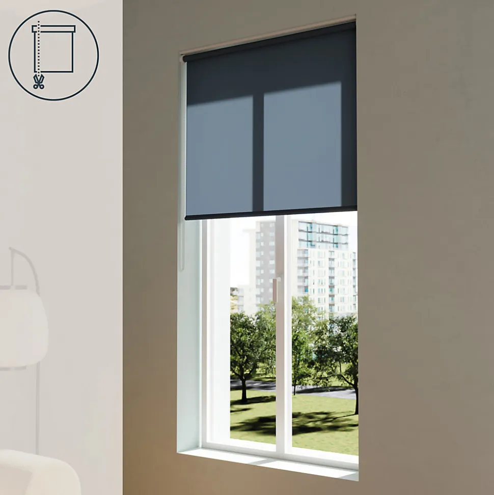 Store enrouleur tamisant sans perçage Halo 2 bleu l.90 x H.180cm Goodhome