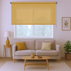 Store Enrouleur Tamisant Lisse pour Fenêtres et Portes Jaune 160x250 cm