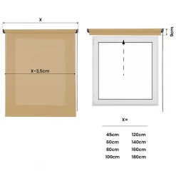 Store Enrouleur Tamisant Lisse pour Fenêtres et Portes Jaune 160x250 cm
