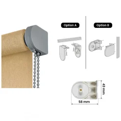 Store Enrouleur Tamisant Lisse pour Fenêtres et Portes Jaune 160x250 cm
