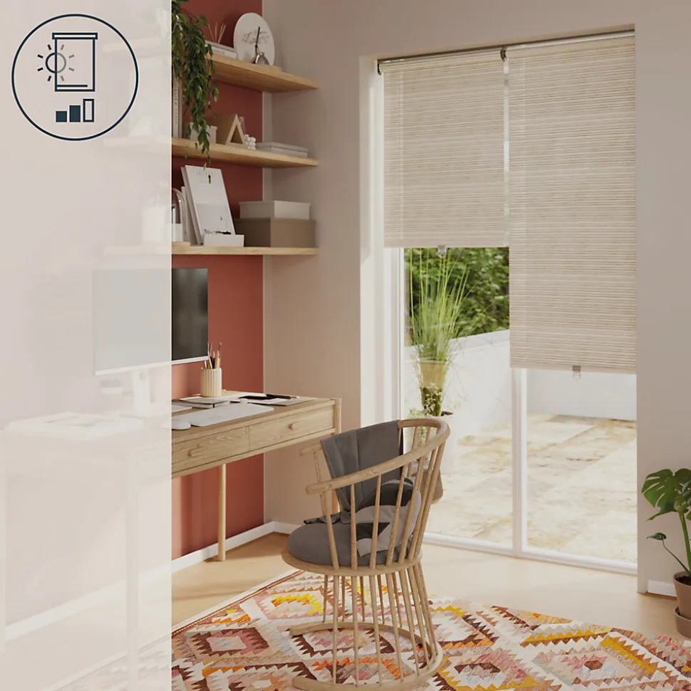 Store enrouleur tamisant sans perçage Masana beige l.90 x H.240cm Goodhome