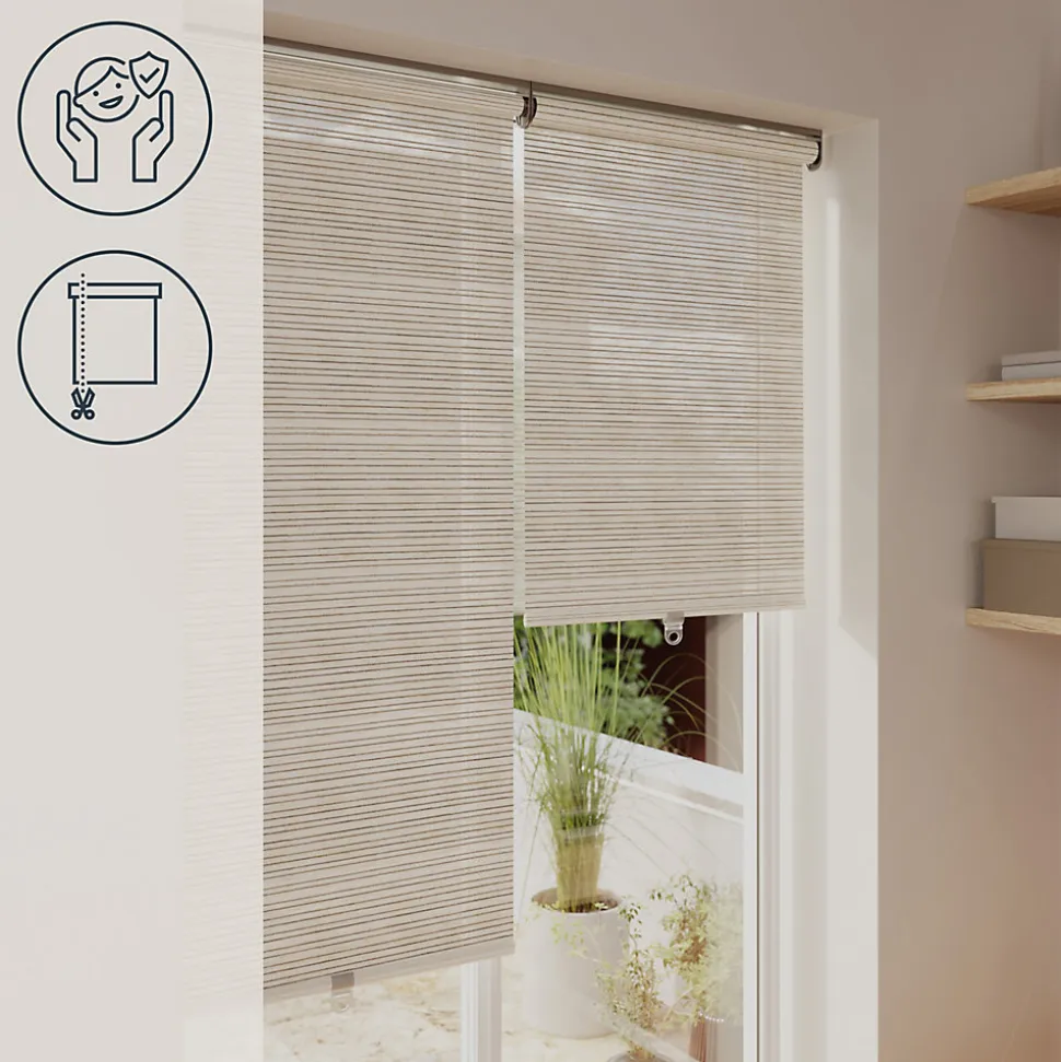 Store enrouleur tamisant sans perçage Masana beige l.90 x H.240cm Goodhome
