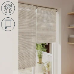 Store enrouleur tamisant sans perçage Masana beige l.60 x H.240cm Goodhome