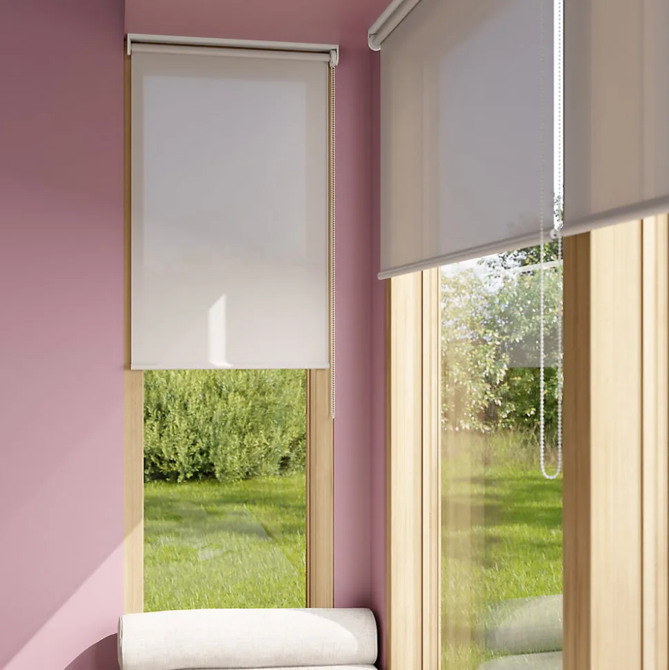Store enrouleur tamisant sans perçage Halo 2 gris perle l.90 x H.180cm Goodhome
