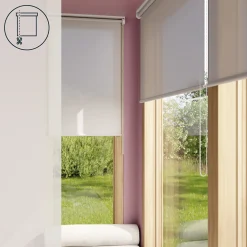 Store enrouleur tamisant sans perçage Halo 2 gris perle l.90 x H.180cm Goodhome