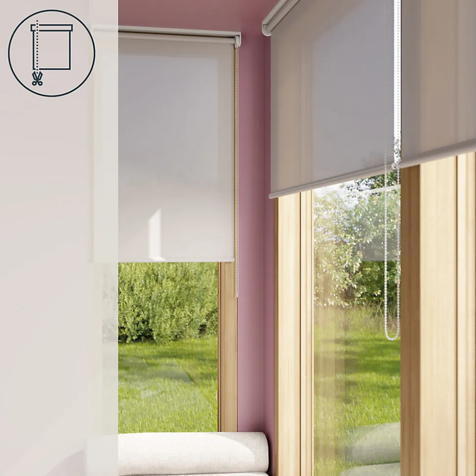 Store enrouleur tamisant sans perçage Halo 2 gris perle l.90 x H.180cm Goodhome